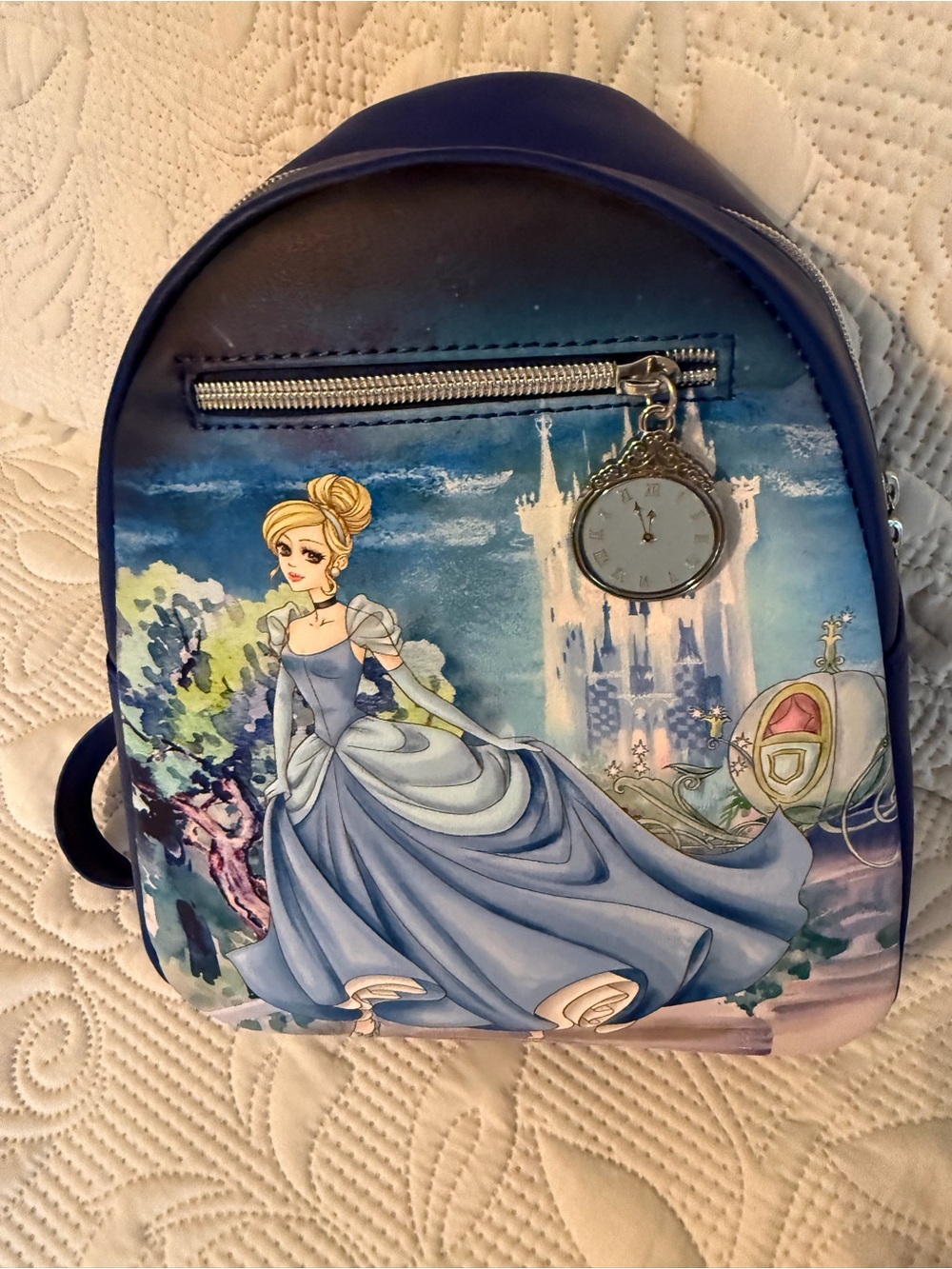 Loungefly x Disney Blue Cinderella Graphic Mini Backpack